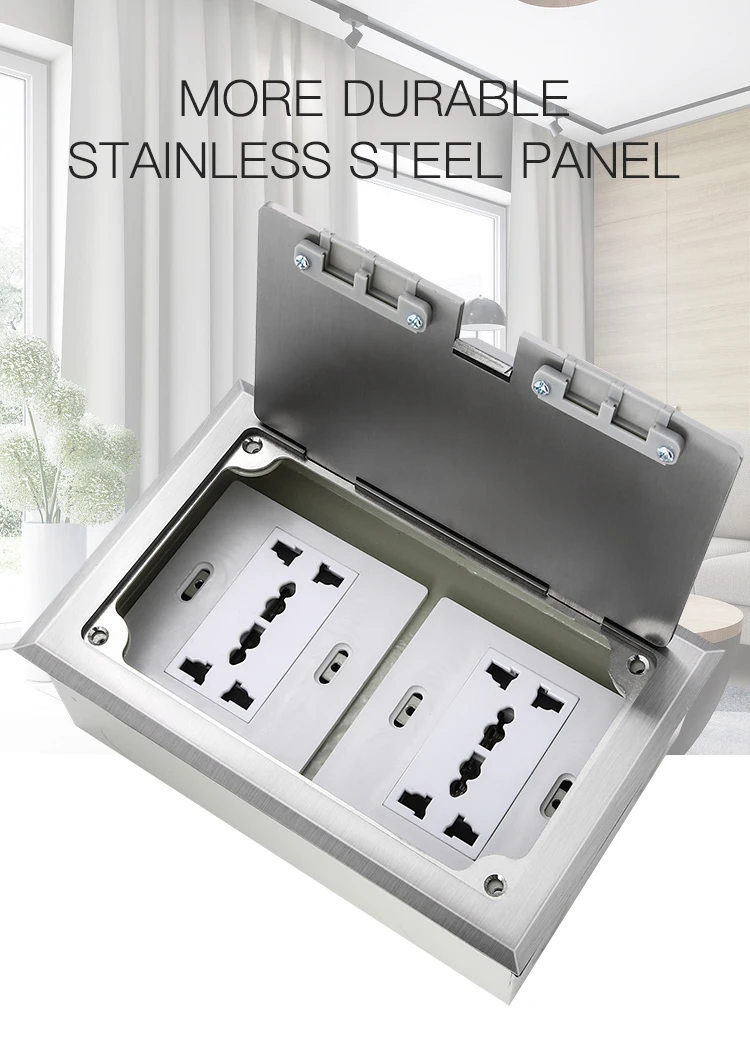 Small commercial open type stainless steel multifunctional floor socket box