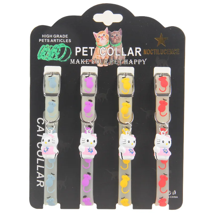 

Factory Outlet Pet Collar Luminous Bell Cat Collar Adjustable Rubber Luminous Pet Collar, Luxury multi-pattern