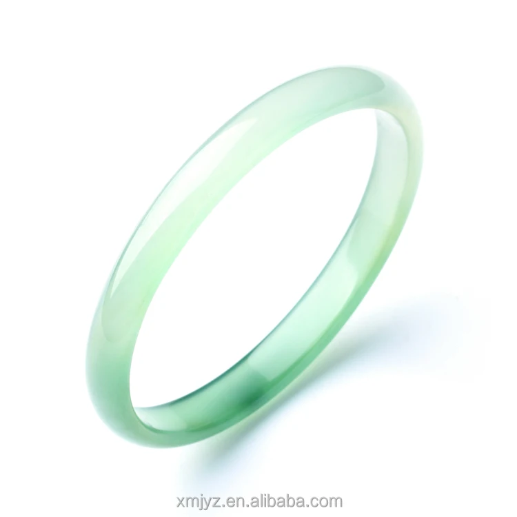 

Green Agate Chalcedony Jingle Round Bar Fine Bracelet Female Models Characteristic Delicate Jade Bracelet Factory Wholesale