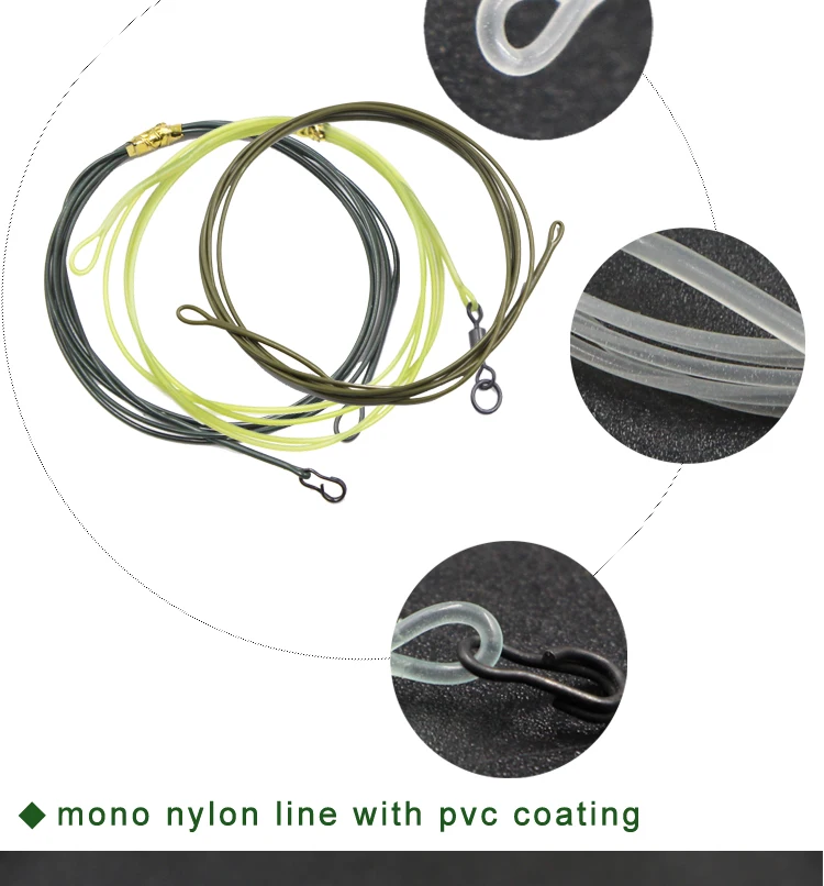 Mono Nylon Line Carp Leader Fishing Line With Easy Silt Clip Leaders