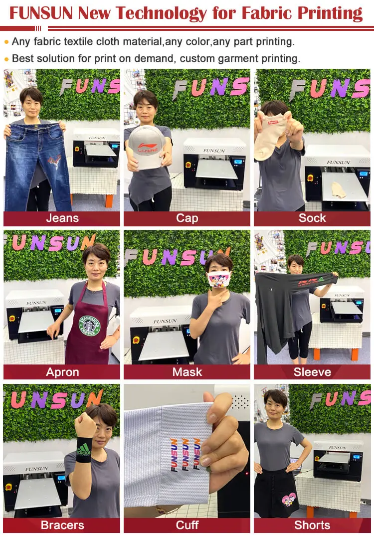 A3 Size Digital Touch Screen DTG Printer Garment T-Shirt Printing Machine for T-Shirts Bags Jersey with White Ink Cycle System