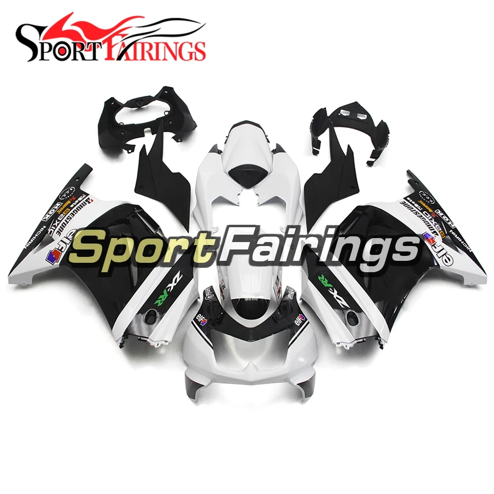 

Sportbike Full Fairing Kit Fit For Kawasaki EX250R Ninja 250 2008 2009 2010 2011 2012 ABS Plastic Cowlings - Pearl White Black, As pictures shown