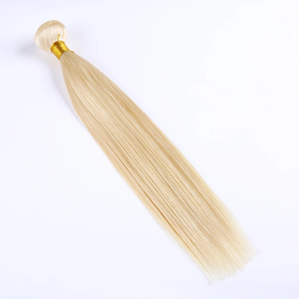 

100% Russian Virgin Machine Double Drown Wholesale Unprocessed Straight Blonde 613 Hair Bundle Extensions