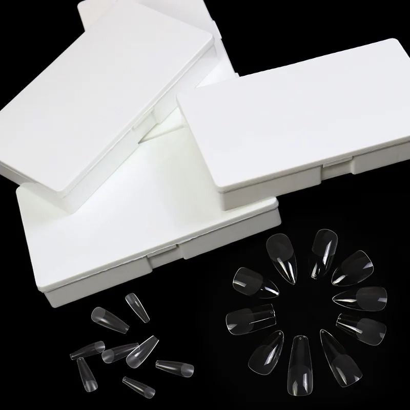 

504pcs/box short soft gel nail extension tips semi frosted kit easy to use but hard to break nail tips with white box