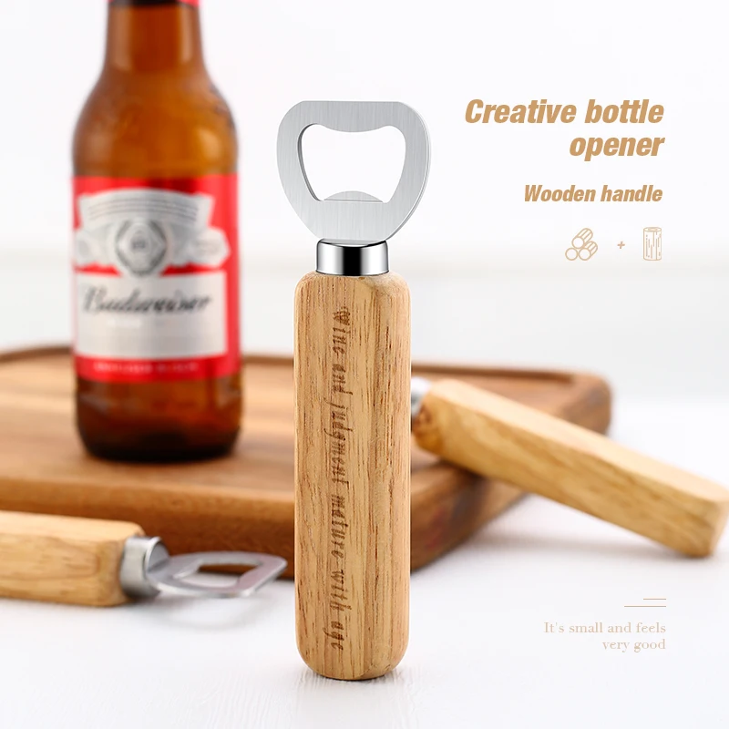 

New Arrival Eco-friendly Openers Custom Wooden Handle Beer Bottle Openers Wholesale