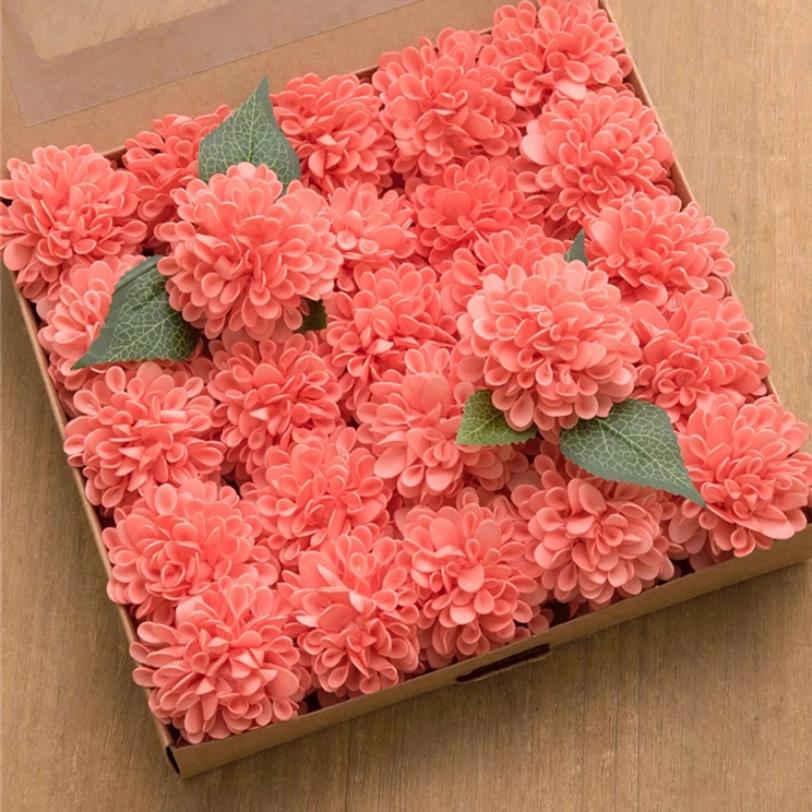 Z1286 Fast Delivery 7 Colors 25pcs Artificial Foam Dahlia Flower Heads