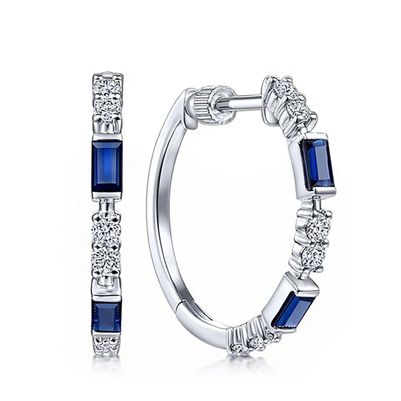 

Luxury Bridal Wedding Engagement Hoop Earrings Shiny Elegant Female Party Daily Wear Statement Circle Earrings Women, Customized color