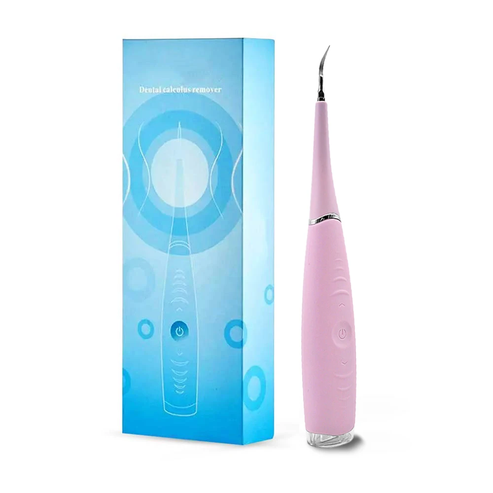 

Portable Electric Sonic Dental Tooth Calculus Scaler Remover Stains Tartar Tool Dentist Whiten Teeth Oral Hygiene, Pink, green or customized