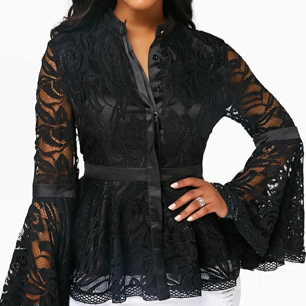 

Ready To Ship Breathable Lantern Sleeve Shirt Lace V Neck Girls Blouses Chiffon Blouse Designs
