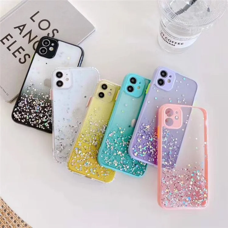 

2021 TPU PC Designer Cell Phone Case Glitter S21 Ultra For Infinix Hot 9 10 Huawei Nova 8 Pro Se Mobile Phones case factory, 6 colors
