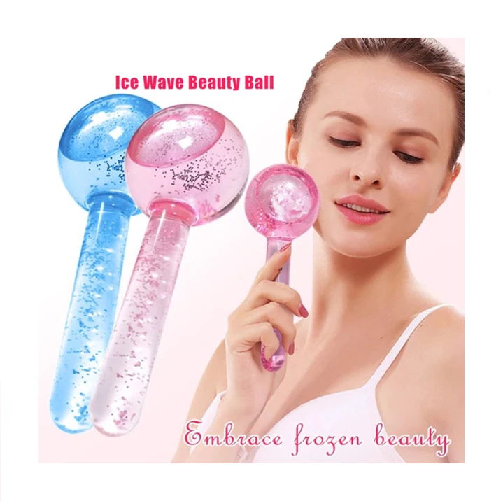 

OMG ice roller beauty cool globe masaje aleti facial bolas hielo rodillo masajeador visage fraicheur globes face massager tools, 2 colors