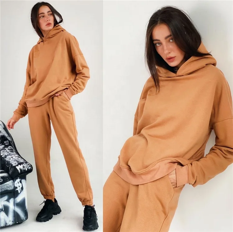 

Women's Tracksuit 2 Piece Set Casual Winter 2021 Suit Oversized Hooded Long Sleeve Hoodie Sportswear Pants, As picture show