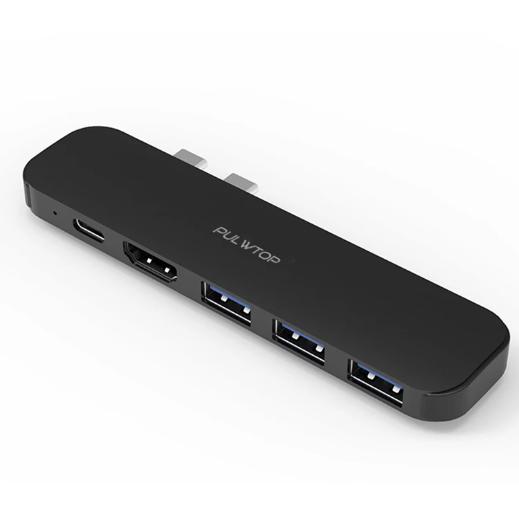

Pulwtop High Quality C Usb-C 3.0 Charging 6 ports Docking Station Laptop 4K 6 in 1 Type-C Usb Hub Adapter