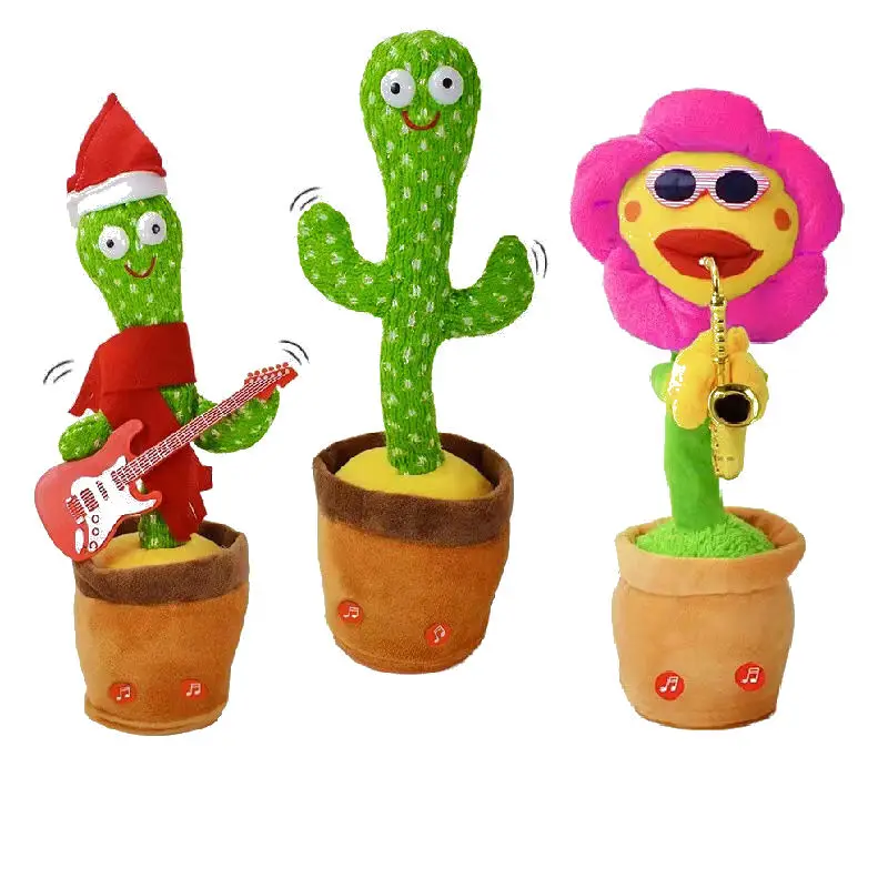 

Hot Cute Stuffed Santa Claus Flowerpot Sing Dancing Cactus Toy Kawaii Stuffed Animals Soft Toys Cactus Plush Toy