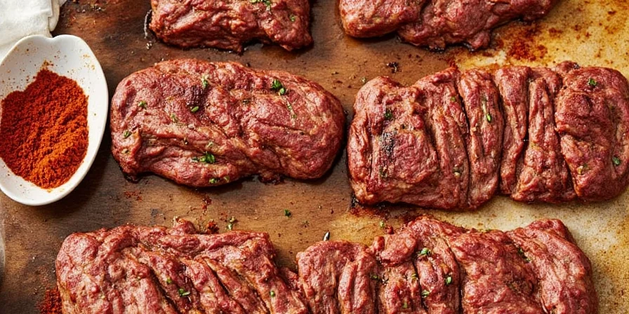 Platter of spiced meats and spices