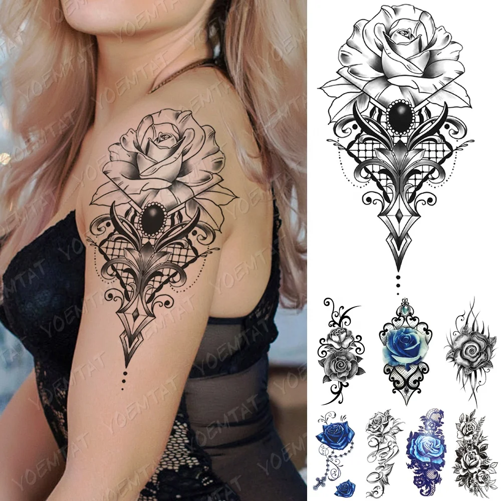 

YOEMTAT Wholesale Diamond Flower Temporary Sticker Tattoo, Cmyk