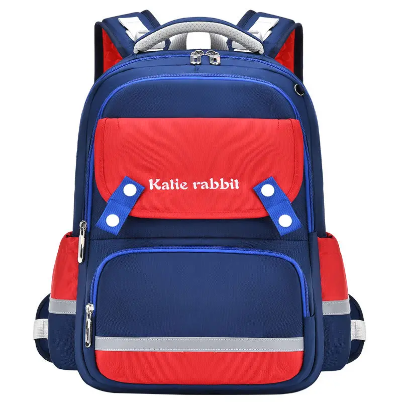 

2023 Simple High-grade waterproof large-capacity color-blocking canvas schoolbag for Middle School students