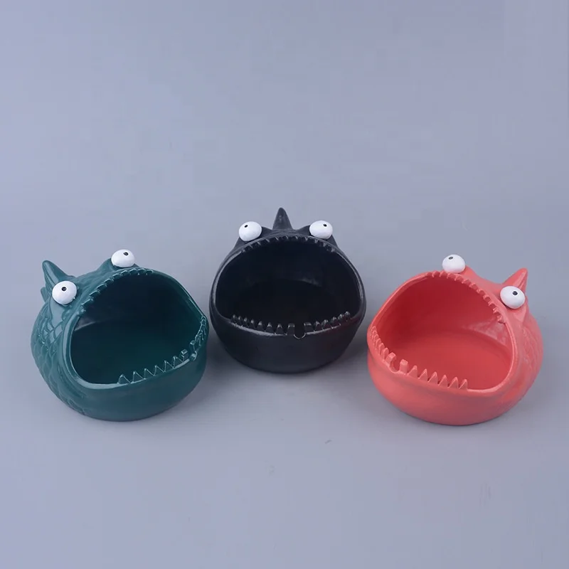 

Creative Pir-anha Ceramic Ashtray Home Living Room Office Storage Ashtray, Picture