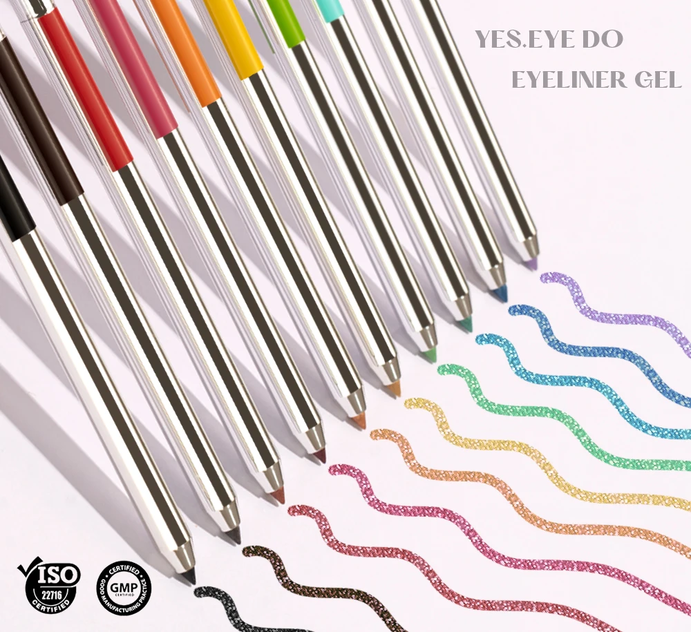 

Eyeliner gel crayon pencil custom logo magnetic with pencil sharpener smudge proof water proof kajal glitter private label