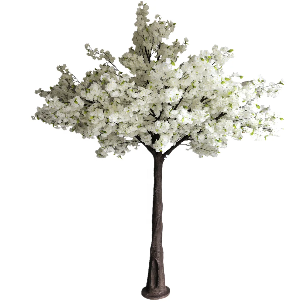 

Artificial indoor cherry blossom tree for wedding decoration white blossom tree for sale, White(customizable)