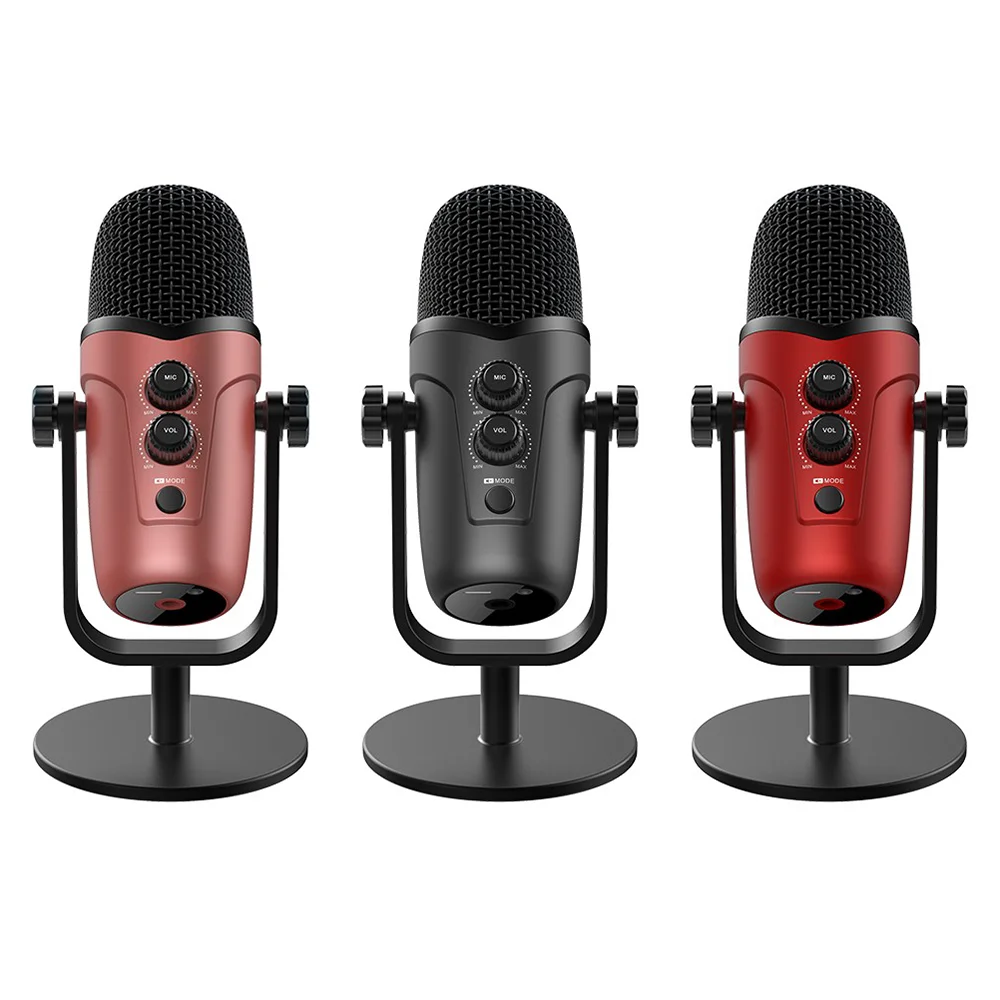

Studio recording streaming noise cancelling desktop usb live condenser gaming microphone for pc, Black/red/gold/odm
