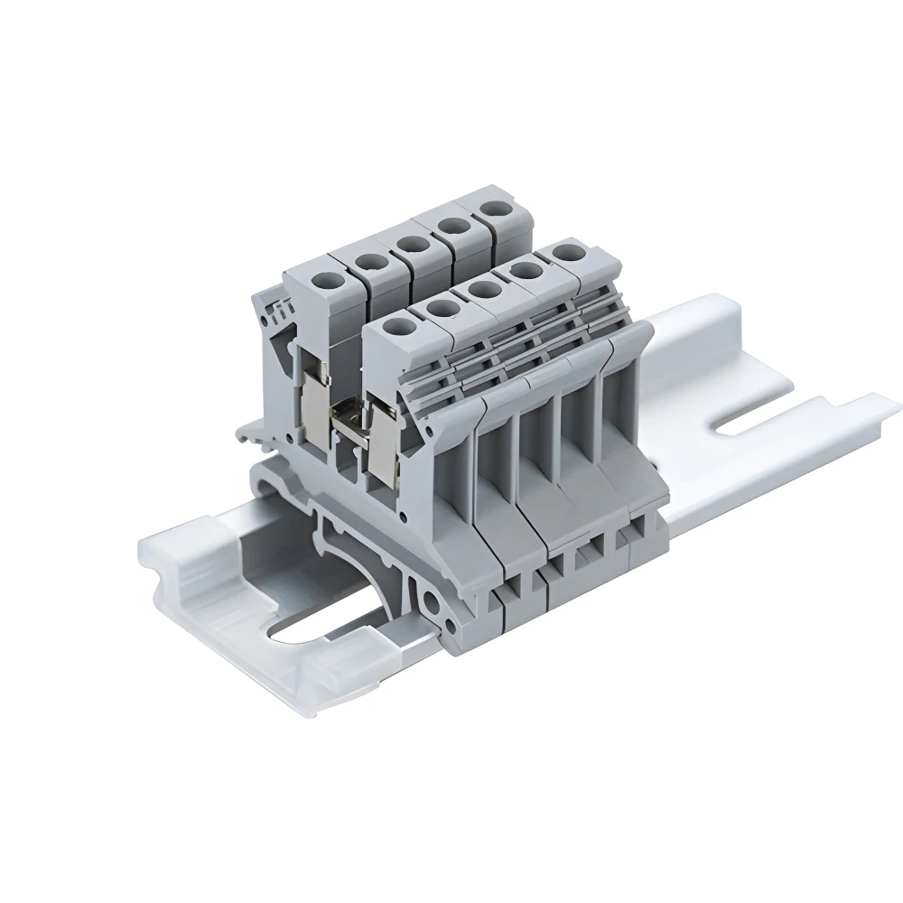 

UK 2.5B Gray Screw Electric Wire Connector 24-12AWG Feed Through Din Rail Mounted Terminal Block