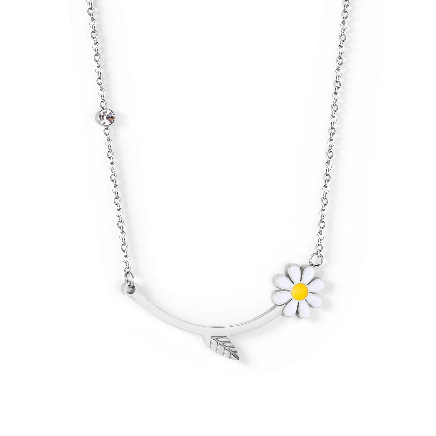 

New Fashion Chain Jewelry Necklace Stainless Steel Gift Gold Custom Flower Design Jewelry Necklace For Womens, Gold/silver avaliable