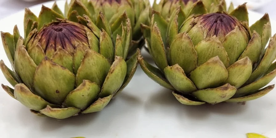 Spanish-style seasoned artichokes on a plate