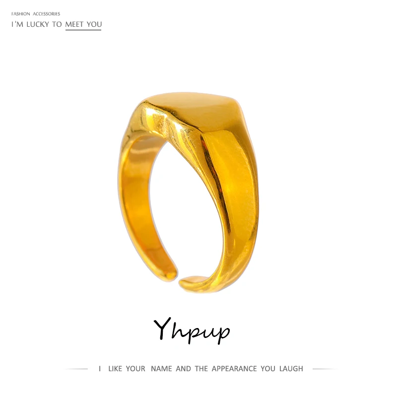 

Yhpup Romantic Heart Opening Ring 18K PVD Plated Gold Stainless Steel Ring for Women 2021