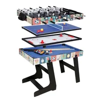 

48" Foldable 4 in 1 Multi Game Table Kids Play Indoor 4 Game Comb Table With Pool Ball Foosball Table , Hockey ,Table Tennis