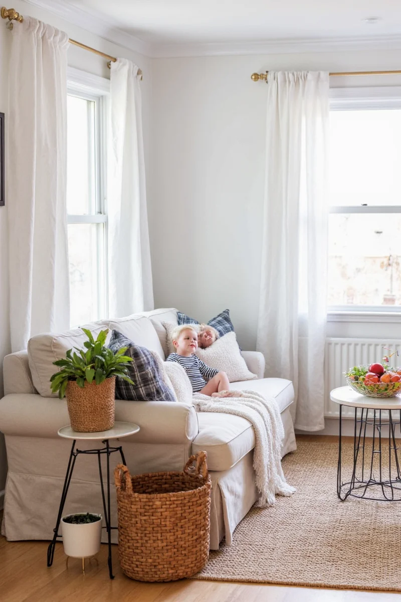 Indoor plant corner in a family home