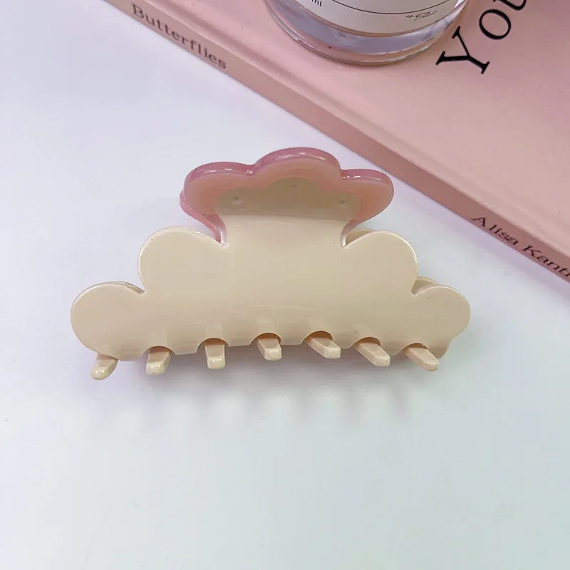 

Sayoung New Hair Accessories Elegant Vintage Flower Cloud Rhinestone Acetate Hair Claw Large Claw Clips For Women Girls
