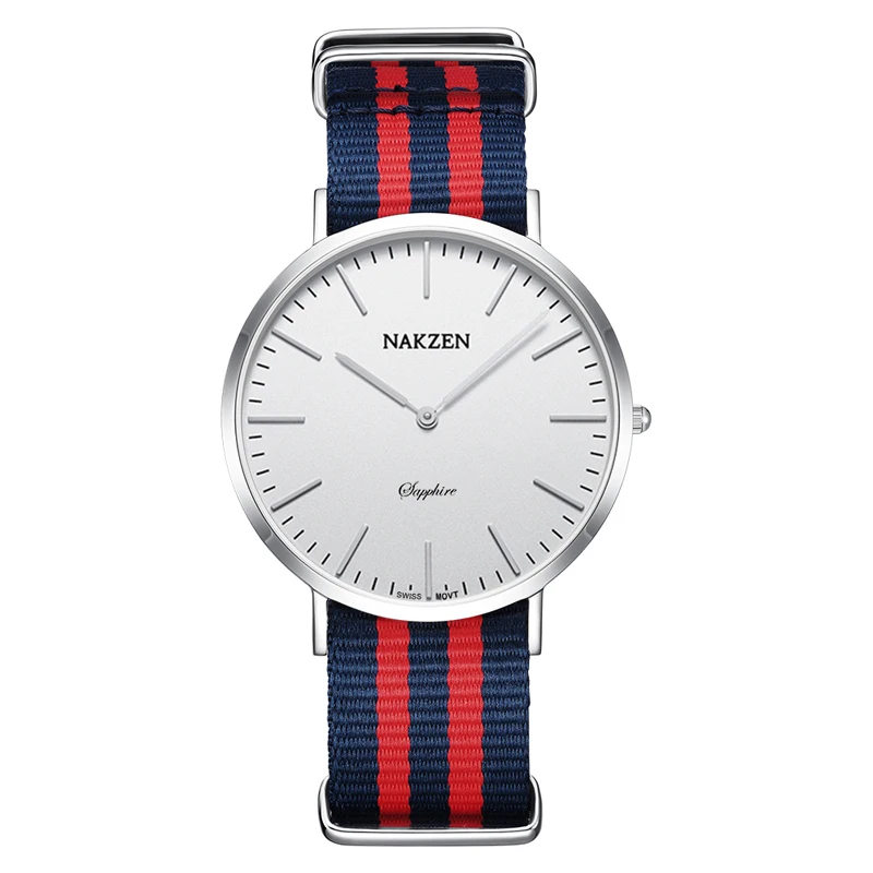 

2020 fashion nato nylon striped strap watch OEM mens luxury wristwatches jam tangan pria sapphire glass minimalist watches
