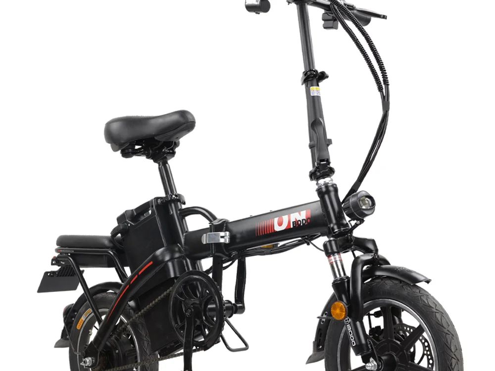 Electric Folding Bike 14 Inch Steel Foldable Frame Suspension Fork