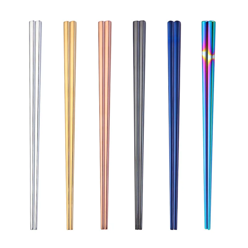 

Korean Chopsticks Colorful Stainless Steel 304 Sushi Titanium Chopsticks, Different colors