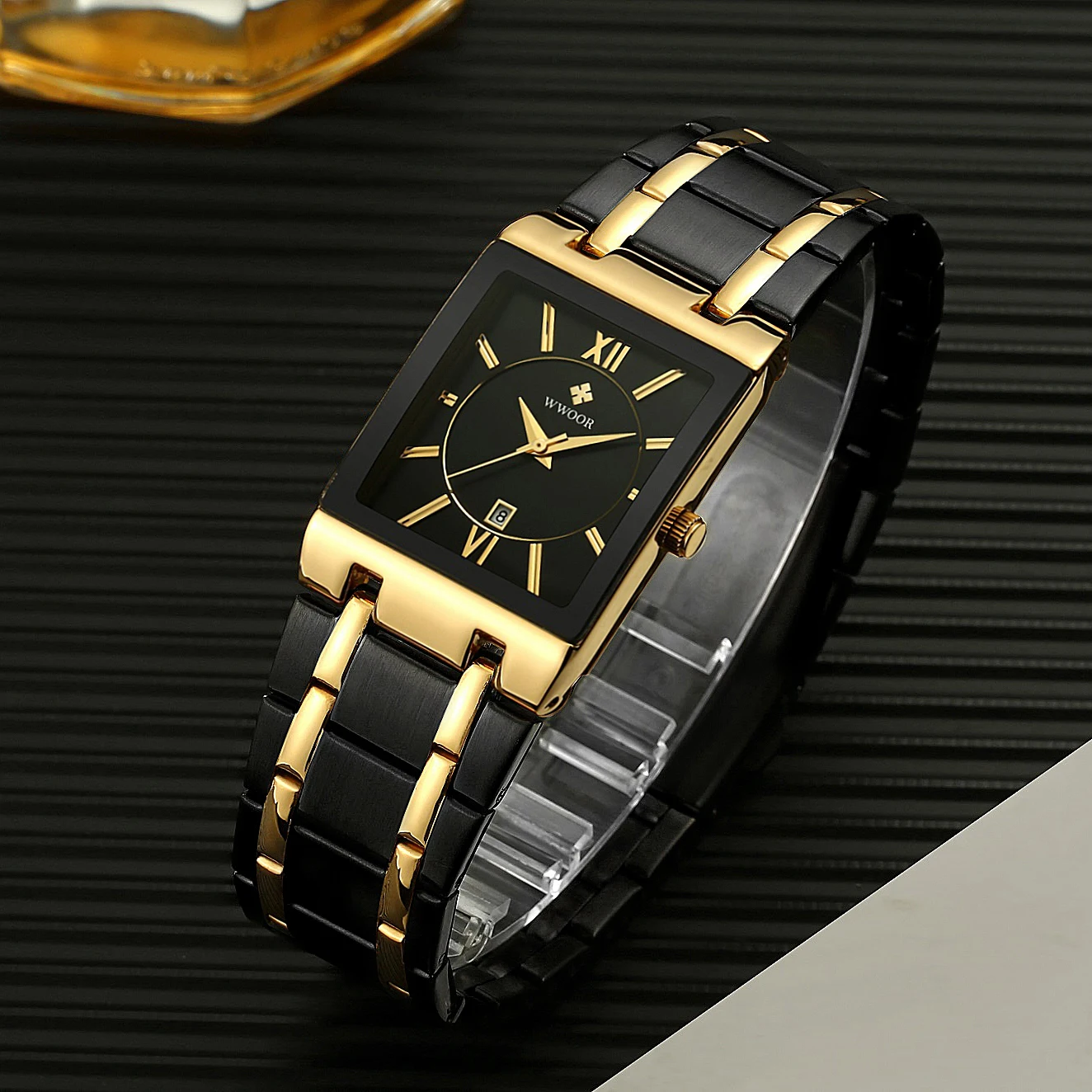 

WWOOR 8858 Branded Quartz Wrist Watch Luxury Stainless Steel Relogio Masculino Mens Watches
