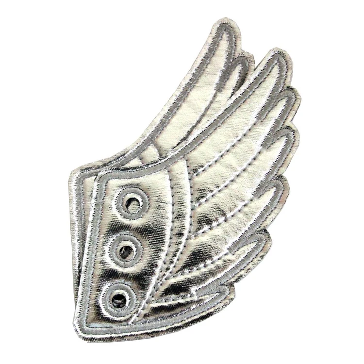 

Ready to ship shoe lace decoration silver shoe wings for teenage diy decor