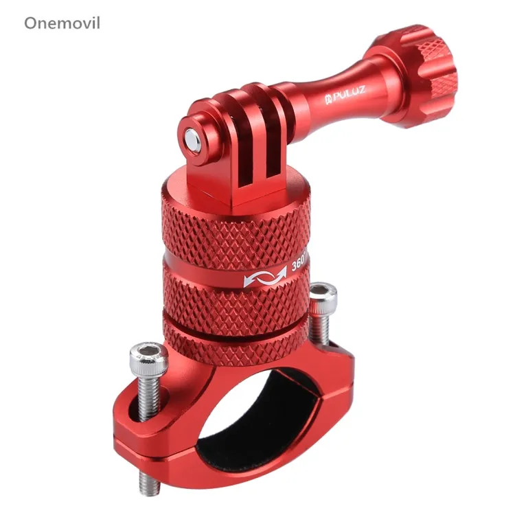 

Original PULUZ 360 Degree Rotation Bike Aluminum Handlebar Adapter Mount with Screw for GoPro and Other Action Cameras, Red&blue