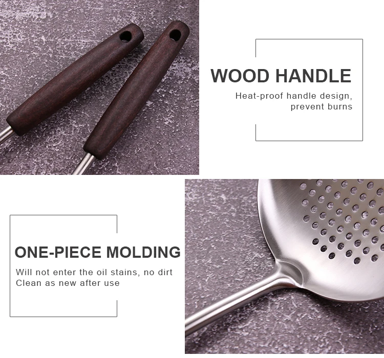 Best Manufacturers 9 Piece Stainless Steel Kitchen Utensil Set Wooden