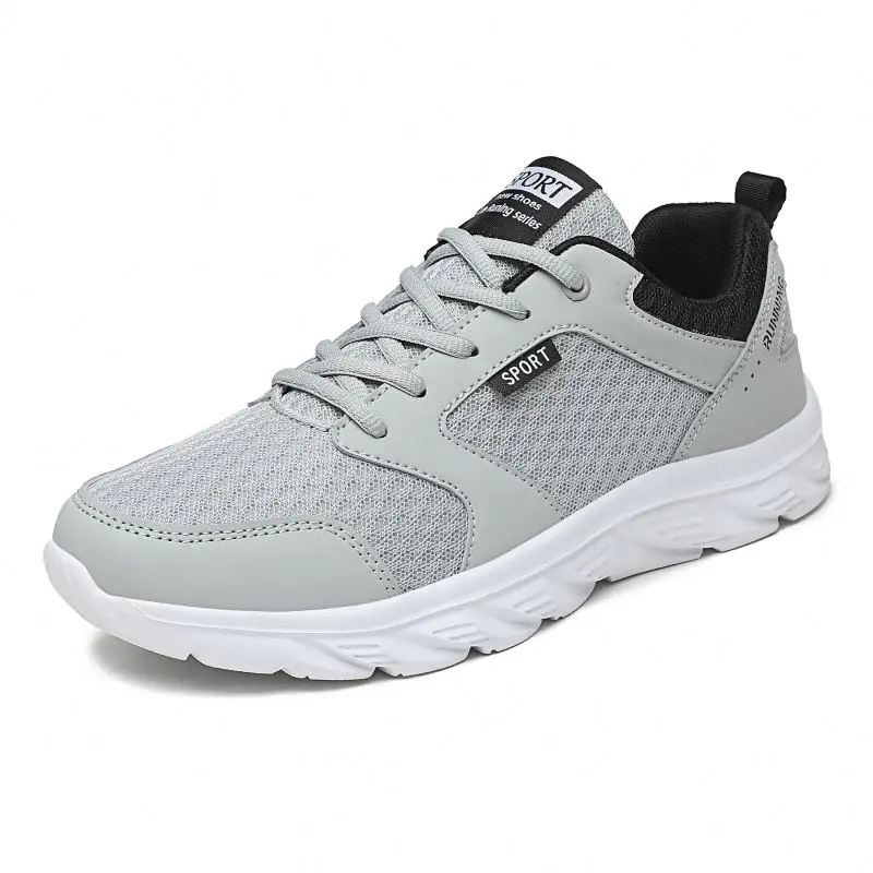 

Wholesale mesh leather stitching lace-up unisex classic unique wear-resistant shoes sports design runner walking shoes for men