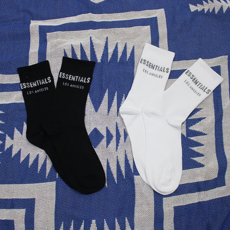 

Custom Gym Running Athletic Crew Black White Sport Glow In The Dark Socks, Picture
