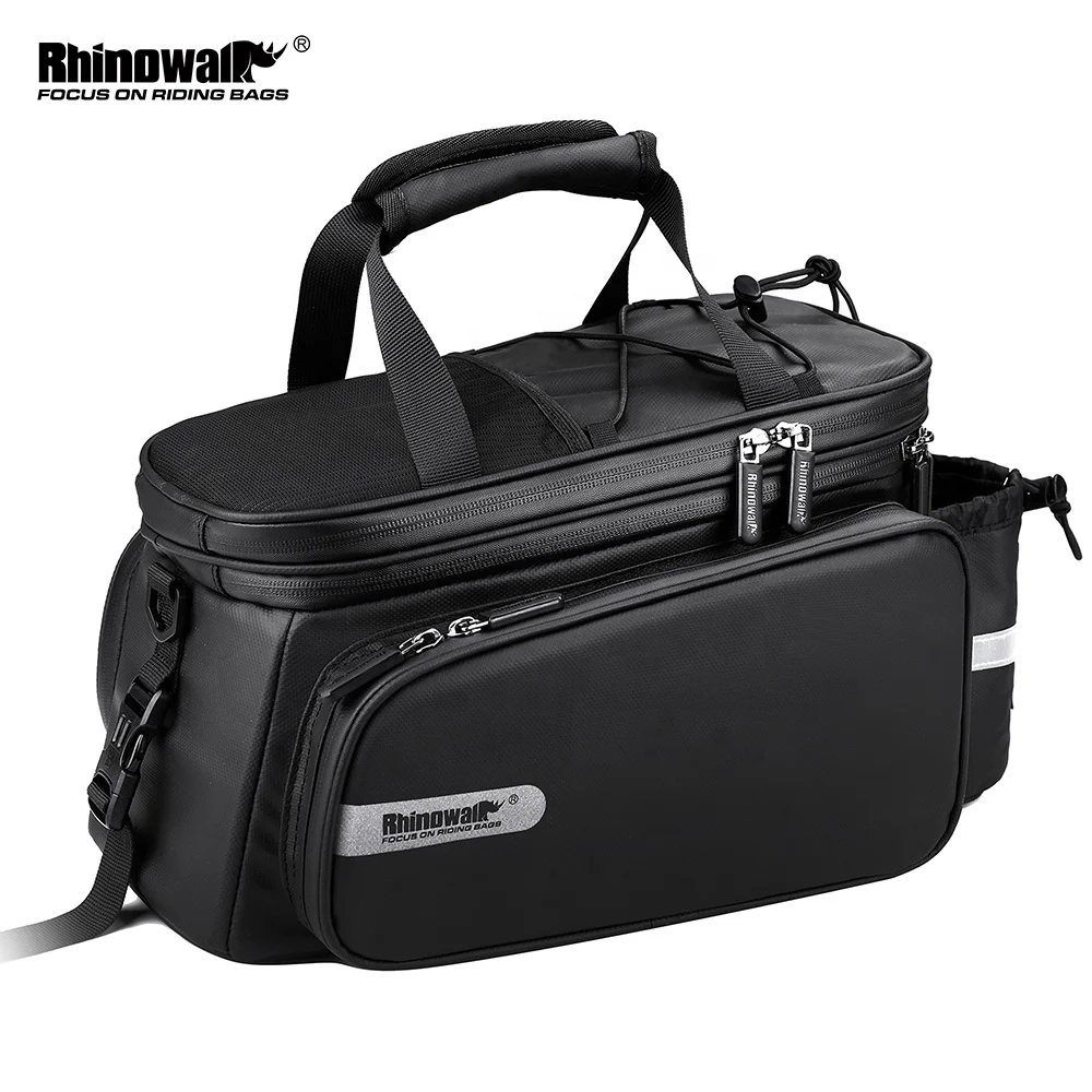 

Rhinowalk Bike Rack Bag Trunk Bag Waterproof Bicycle Rear Seat Cargo Bag Rear Pack Trunk Pannier Handbag, Black