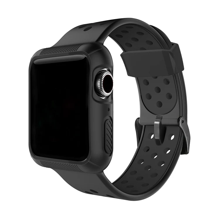 

Silicone Sport Band Rugged Protective Case With Watch Bands For IWatch Watch Strap Series 5/4/3/2/1, Five color