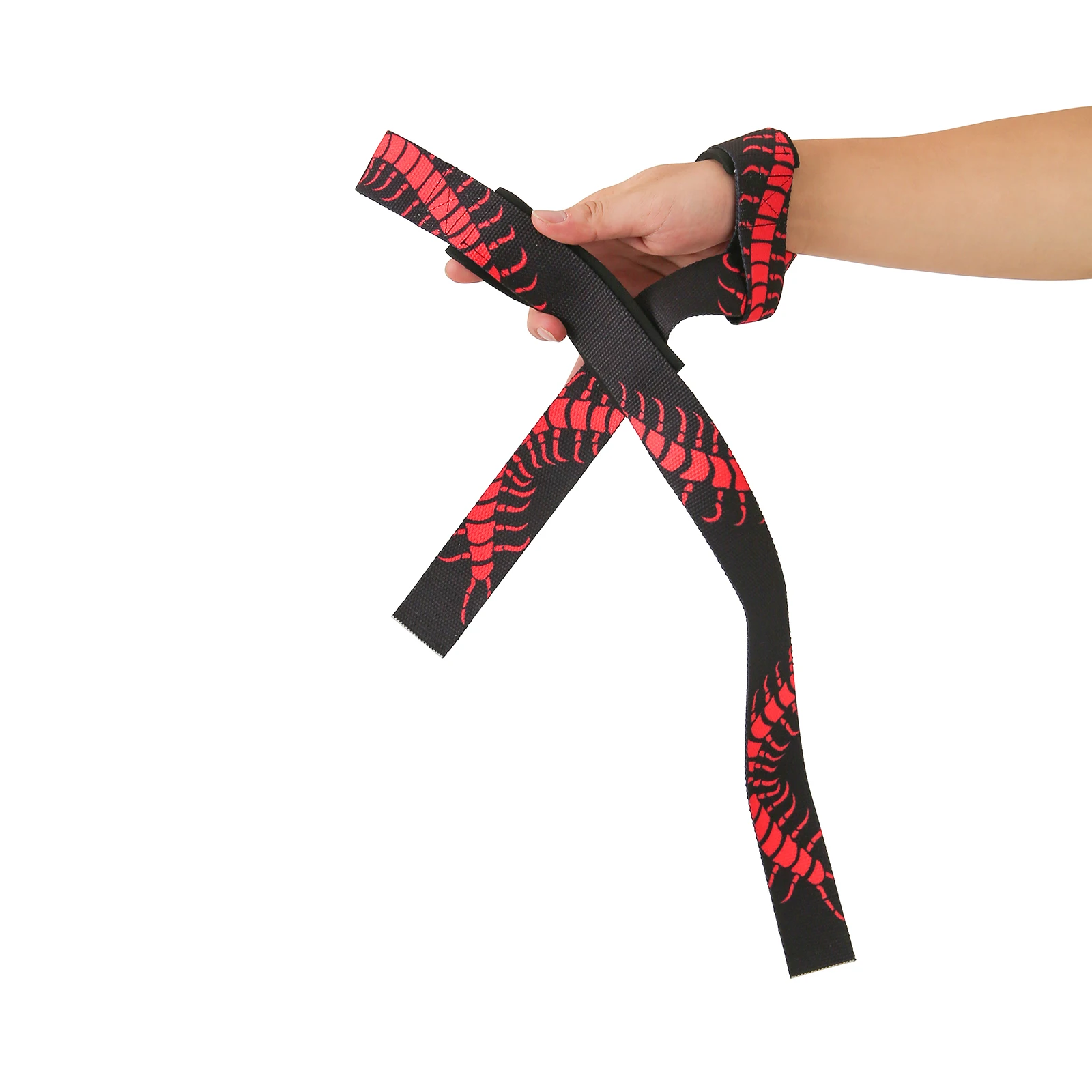 Gym Accessories Polyester Wrist Strap Print Gym Lifting Straps for Heavy Duty Weighty Lifting Sports Bodybuilding
