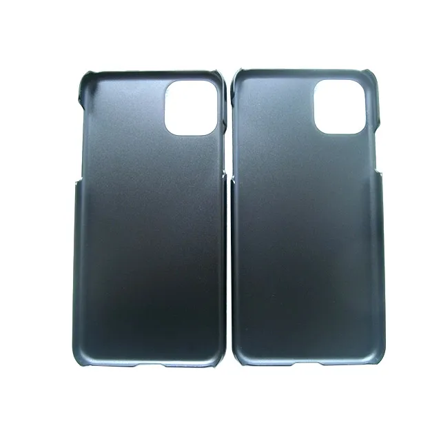 

High quality protective cover PC leather one piece single phone case For iPhone 12, Black