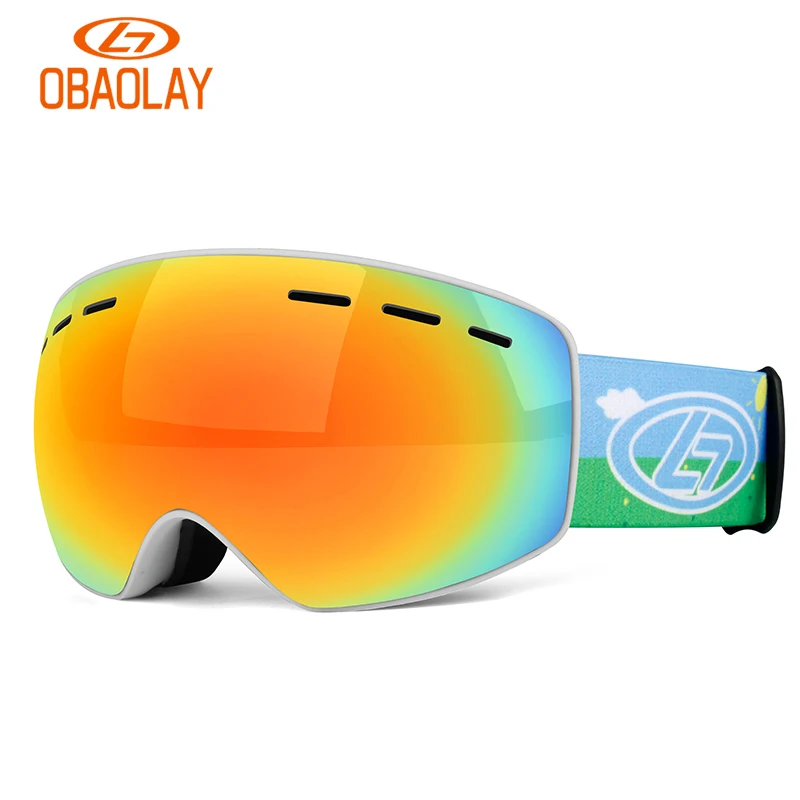 

2021 OBAOLAY kids snow goggles double lens anti fog anti UV best sports partner factory direct supply children ski goggles