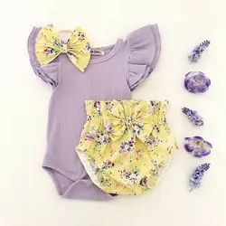 Wholesale adorable newborn baby clothes floral pri
