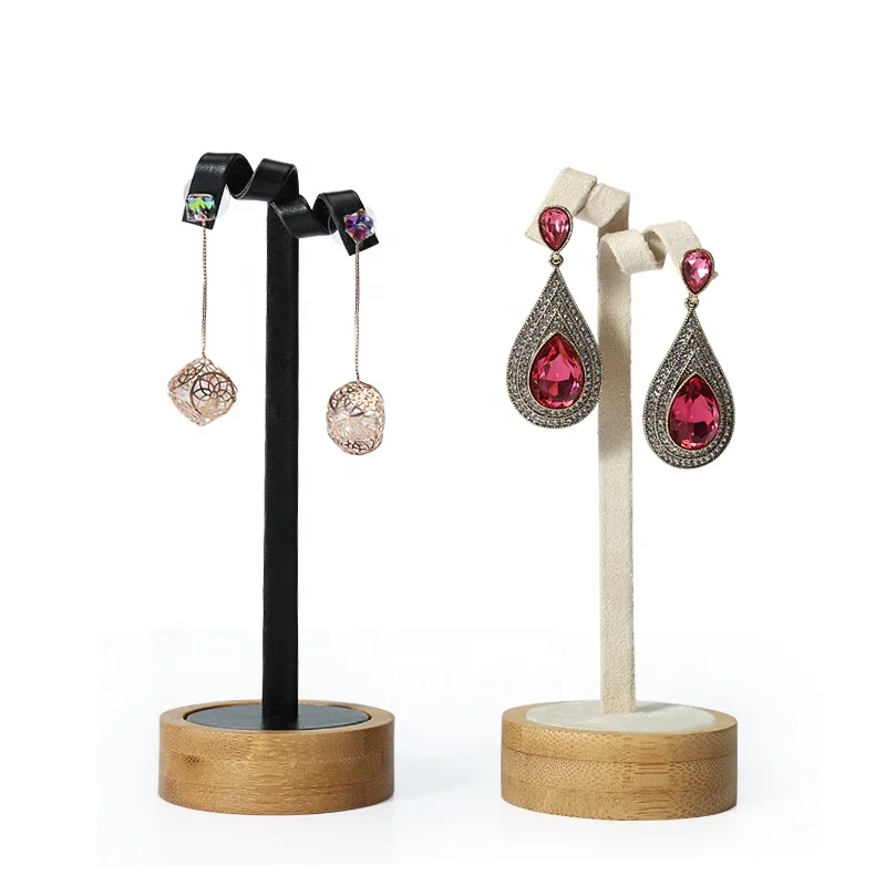 

High-grade bamboo wood stud ear jewelry display stand jewelry earring pendant display stand