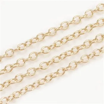 

Pandahall Soldered Brass 2mm Real 18K Plated Cable Chain Gold