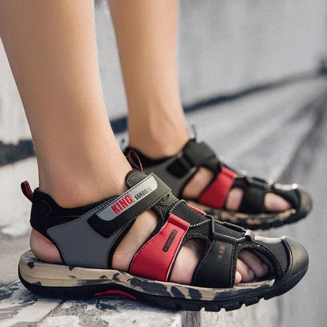 

latest fashion good quality brown sport genuine leather sandal, Any color in pantone